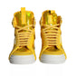 Dolce & Gabbana Yellow White Leather High Top Sneakers Shoes