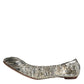 Dolce & Gabbana Silver Patent Leather Scrunch Ballet Flats Shoes