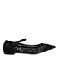 Dolce & Gabbana Black Taormina Lace Bellucci Flats Shoes