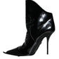 Dolce & Gabbana Black Patent Leather Pointed Ankle Boot Shoes