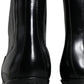 Dolce & Gabbana Black Leather Ankle Boots Booties Shoes