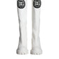 Dolce & Gabbana White Cotton Logo Heels Knee High Boots Shoes