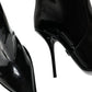 Dolce & Gabbana Black Patent Leather Knee High Boots Shoes