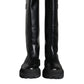 Dolce & Gabbana Black Leather Trekking Knee High Boots Shoes