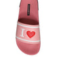 Dolce & Gabbana Pink Leather I Love D&G Sandals Slides Shoes