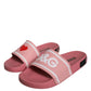 Dolce & Gabbana Pink Leather I Love D&G Sandals Slides Shoes