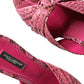 Dolce & Gabbana Pink Python Leather Kitten Heels Slides Shoes