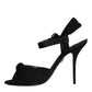 Dolce & Gabbana Black KEIRA Heels Ankle Strap Sandals Shoes