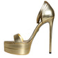 Dolce & Gabbana Gold Leather Platform Keira Sandals Shoes