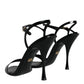 Dolce & Gabbana Black KEIRA Heels Ankle Strap Sandals Shoes