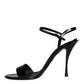 Dolce & Gabbana Black KEIRA Heels Ankle Strap Sandals Shoes