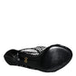 Dolce & Gabbana Black Mesh Leather Heels Keira Sandals Shoes