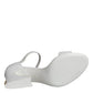 Dolce & Gabbana White Leather Heels Keira Sandals Shoes