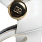 Dolce & Gabbana White Leather Heels Keira Sandals Shoes