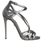 Dolce & Gabbana Silver Keira Leather Heels Sandals Shoes