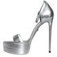 Dolce & Gabbana Silver Leather Platform Keira Sandals Shoes