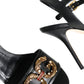 Dolce & Gabbana Black DG Amore Leather Keira Sandals Shoes