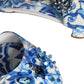 Dolce & Gabbana White Blue Majolica Print Ankle Strap Sandals Shoes