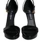 Dolce & Gabbana Black KEIRA Heels Ankle Strap Sandals Shoes