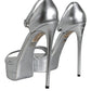 Dolce & Gabbana Silver KEIRA Heels Ankle Strap Sandals Shoes