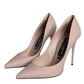 Dolce & Gabbana Beige Leather Stiletto Heels Pumps Shoes