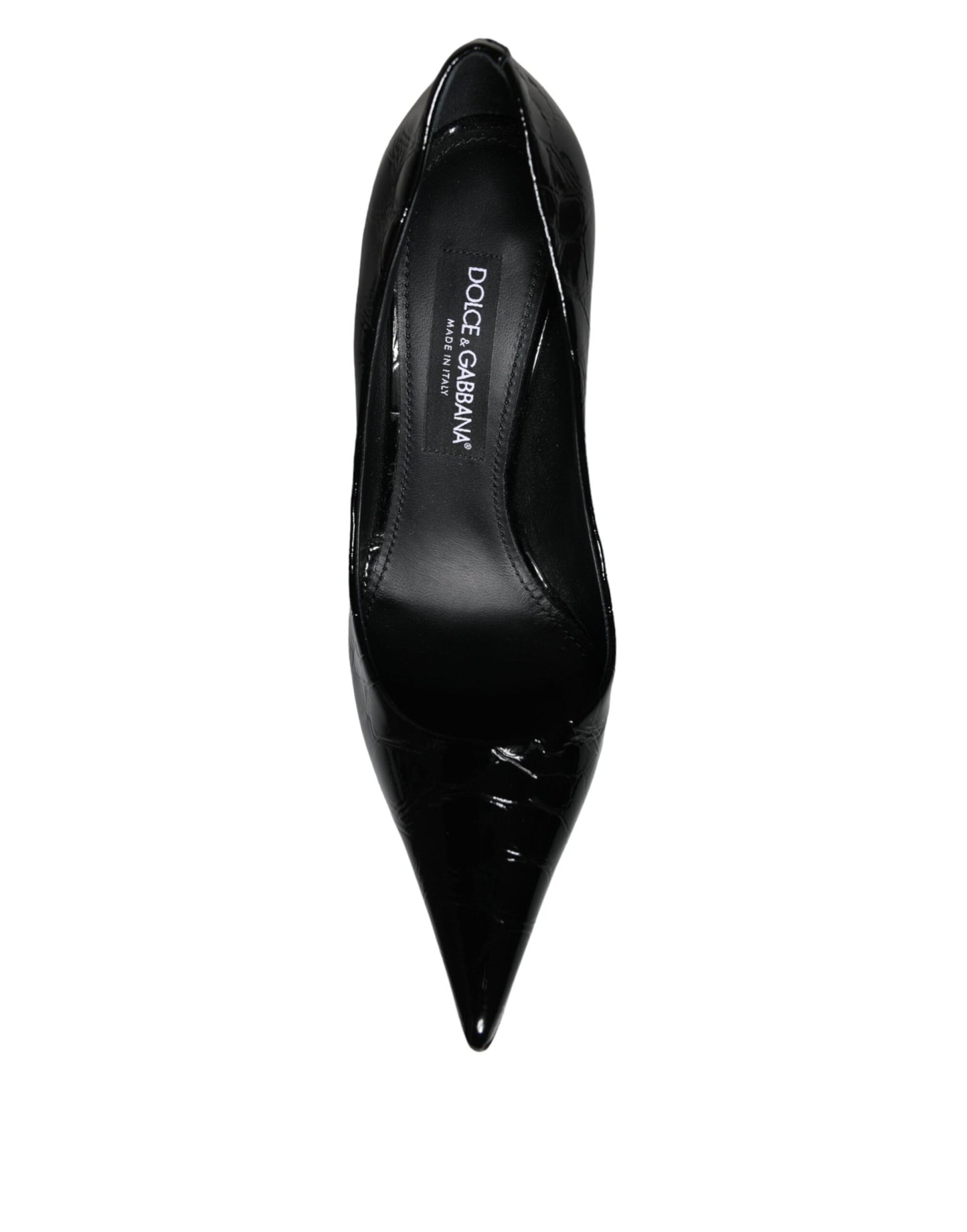 Dolce & Gabbana Black Patent Leather High Heels Pumps Shoes