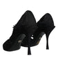 Dolce & Gabbana Black Mary Jane Pumps Lace Crystals Heels Shoes