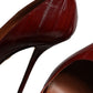 Dolce & Gabbana Dark Red Leather High Heels Pumps Shoes