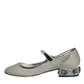 Dolce & Gabbana Silver Mesh Crystal Mary Jane Pumps Shoes