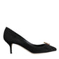 Dolce & Gabbana Black Amore Suede Bellucci Heels Pumps Shoes