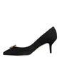 Dolce & Gabbana Black Amore Suede Bellucci Heels Pumps Shoes