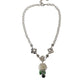 Dolce & Gabbana Silver Brass Clear Crystal Roses Pendants Necklace