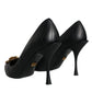 Dolce & Gabbana Black Leather Heart DEVOTION Pumps Shoes