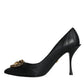 Dolce & Gabbana Black Leather Heart DEVOTION Pumps Shoes