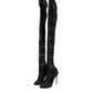 Dolce & Gabbana Black Stretch Socks Taormina Lace Boots Shoes