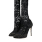 Dolce & Gabbana Black Stretch Socks Taormina Lace Boots Shoes