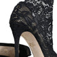 Dolce & Gabbana Black Stretch Socks Taormina Lace Boots Shoes