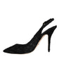 Dolce & Gabbana Black Taormina Lace Bellucci Slingbacks Shoes