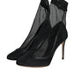 Dolce & Gabbana Black Tulle Stretch Ankle Boots Pumps Shoes