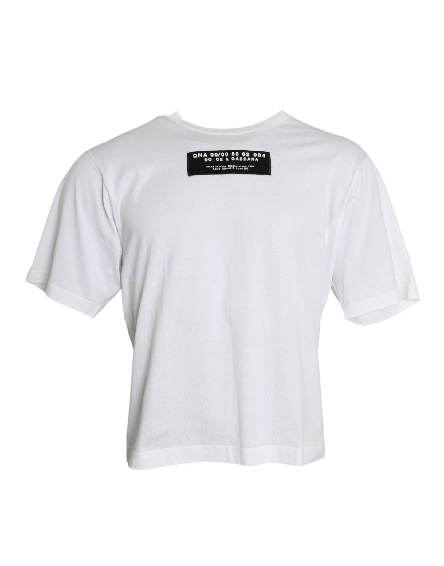 Dolce & Gabbana White Cotton Short Sleeve Crewneck T-shirt