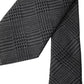 Dolce & Gabbana Dark Gray Plaid Patterned Silk Adjustable Men Tie