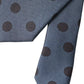 Dolce & Gabbana Blue Black Silk Polka Dot Adjustable Men Tie