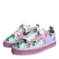 Dolce & Gabbana Multicolor Canvas Floral Espadrilles Sneakers Shoes