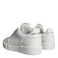 Dolce & Gabbana White Calfskin Leather Miami Low Top Sneakers Shoes