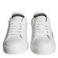 Dolce & Gabbana White Black Portofino Low Top Sneakers Shoes