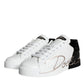 Dolce & Gabbana White Black Portofino Low Top Sneakers Shoes