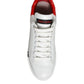 Dolce & Gabbana White Red Portofino Low Top Sneakers Shoes