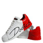 Dolce & Gabbana White Red Portofino Low Top Sneakers Shoes