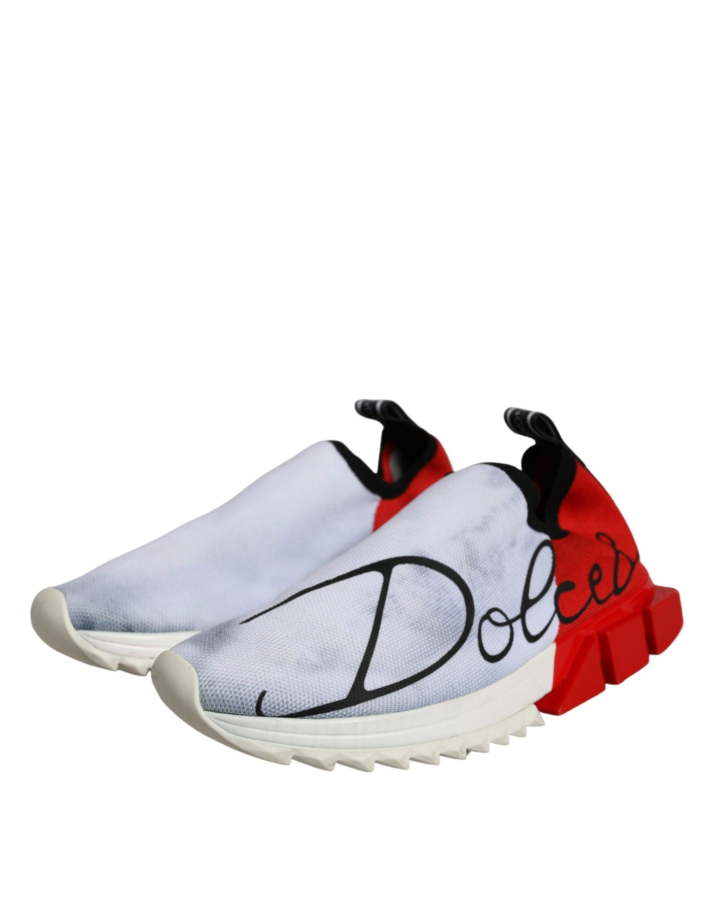 Dolce & Gabbana Red White Logo Sorrento Sneakers Shoes