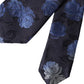 Dolce & Gabbana Dark Blue Floral Fantasy Silk Adjustable Men Tie